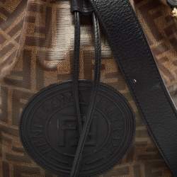 Fendi Brown/Black Zucca Coated Canvas and Leather Mon Tresor Bucket Bag