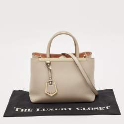 Fendi Light Grey Leather Small 2Jours Tote
