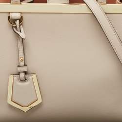 Fendi Light Grey Leather Small 2Jours Tote