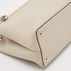 Fendi Light Grey Leather Small 2Jours Tote