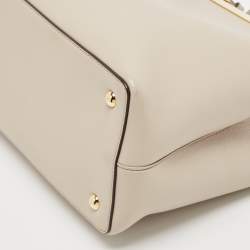 Fendi Light Grey Leather Small 2Jours Tote
