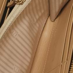 Fendi Gold Embossed Patent Leather Fendilicious Continental Wallet