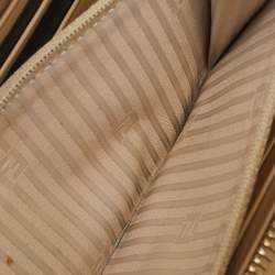 Fendi Gold Embossed Patent Leather Fendilicious Continental Wallet