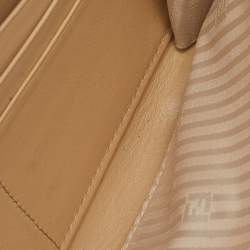 Fendi Gold Embossed Patent Leather Fendilicious Continental Wallet