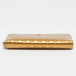 Fendi Gold Embossed Patent Leather Fendilicious Continental Wallet