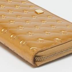 Fendi Gold Embossed Patent Leather Fendilicious Continental Wallet
