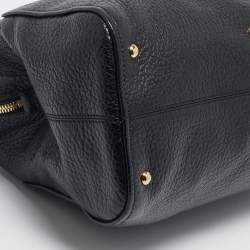 Pre Owned Fendi Black Pebbled Leather Large Chameleon Satchel