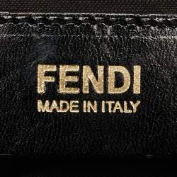 Pre Owned Fendi Black Pebbled Leather Large Chameleon Satchel