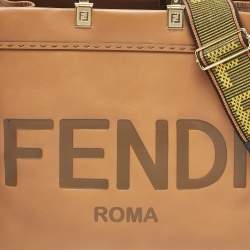 Fendi Brown Leather Large Sunshine Shopper Tote