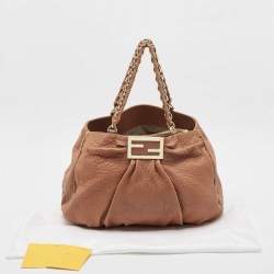 Pre Owned Fendi Brown Leather Large Mia Shoulder Bag