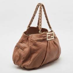 Pre Owned Fendi Brown Leather Large Mia Shoulder Bag