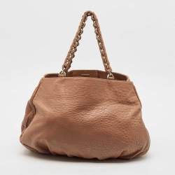 Pre Owned Fendi Brown Leather Large Mia Shoulder Bag