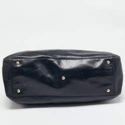 Fendi Navy Blue Glossy Leather FF Flap Tote