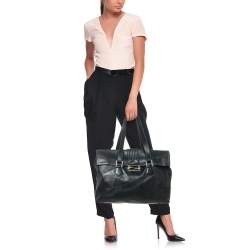 Fendi Navy Blue Glossy Leather FF Flap Tote