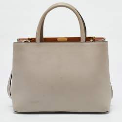 Fendi Light Beige Leather Small 2Jours Tote