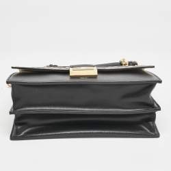 Pre Owned Fendi Brown/Black FF Embossed Leather Kan U Shoulder Bag