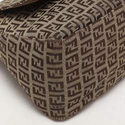 مملوكة مسبقًا Fendi Brown Zucca Canvas and Leather Mama Forever Shoulder Bag