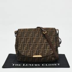 Fendi Tobacco Zucca Canvas Flap Crossbody Bag