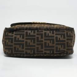 Fendi Tobacco Zucca Canvas Flap Crossbody Bag