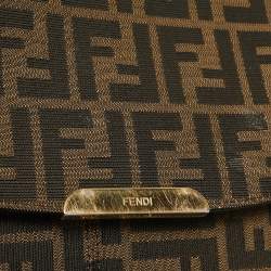 Fendi Tobacco Zucca Canvas Flap Crossbody Bag