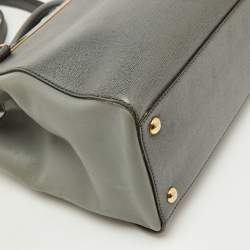 Fendi Grey Leather Small 2Jours Tote