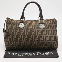 Fendi Tobacco Zucca Canvas Boston Boston Bag