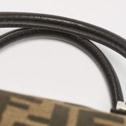 Fendi Tobacco Zucca Canvas Boston Boston Bag