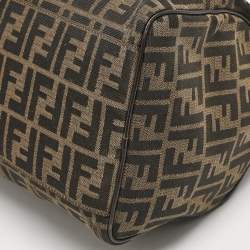 Fendi Tobacco Zucca Canvas Boston Boston Bag