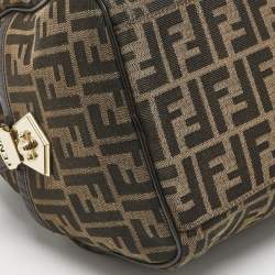 Fendi Tobacco Zucca Canvas Boston Boston Bag