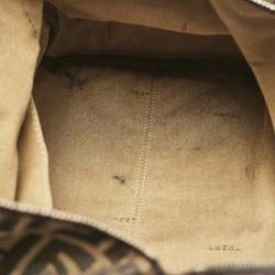 Fendi Tobacco Zucca Canvas Boston Boston Bag