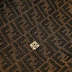 Pre Owned Fendi Tobacco Zucca Canvas and Patent Leather Mia Flap Shoulder Bag