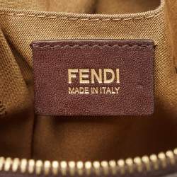 Pre Owned Fendi Tobacco Zucca Canvas and Leather Chef Zip Crossbody Bag