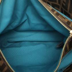 Fendi Tobacco Zucca Canvas And Patent Leather Large Mia Shoulder Bag