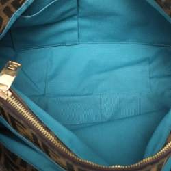 Fendi Tobacco Zucca Canvas And Patent Leather Large Mia Shoulder Bag