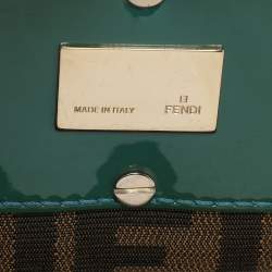 Fendi Tobacco Zucca Canvas And Patent Leather Large Mia Shoulder Bag