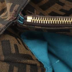 Fendi Tobacco Zucca Canvas And Patent Leather Large Mia Shoulder Bag