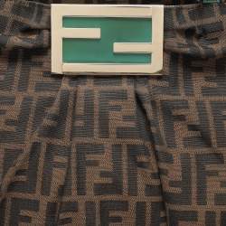 Fendi Tobacco Zucca Canvas And Patent Leather Large Mia Shoulder Bag