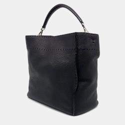 Fendi Black Leather Selleria Anna Bag