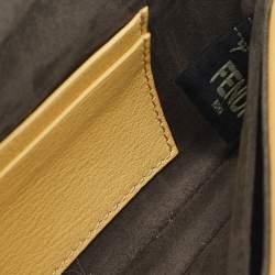 Fendi Black/Yellow Leather Hypnoteyes Double Micro Baguette Crossbody Bag