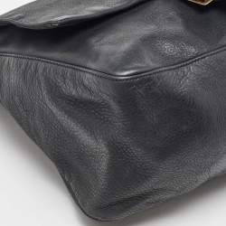 Pre Owned Fendi Black Leather Mama Forever Large Flap Shoulder Bag