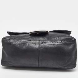 Pre Owned Fendi Black Leather Mama Forever Large Flap Shoulder Bag