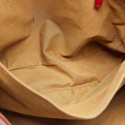 Pre Owned Fendi Red Leather Forever Flap Tote