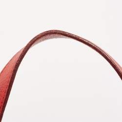 Pre Owned Fendi Red Leather Forever Flap Tote