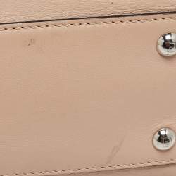 Pre Owned Fendi Beige/Red Leather Regular Peekaboo Bow Top Handle Bag