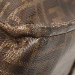 Fendi x Fila Brown Zucca Coated Fabric Large FF 1974 Mania Shopping Tote