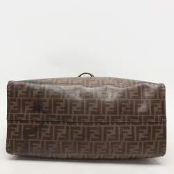 Fendi x Fila Brown Zucca Coated Fabric Large FF 1974 Mania Shopping Tote