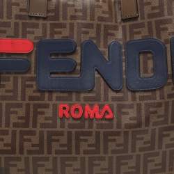 Fendi x Fila Brown Zucca Coated Fabric Large FF 1974 Mania Shopping Tote
