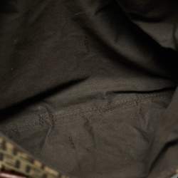 Pre Owned Fendi Beige/Brown Zuchinno Fabric and Leather Forever Flap Tote