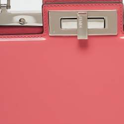Fendi Pink Patent Leather Medium Peekaboo Cut Bag