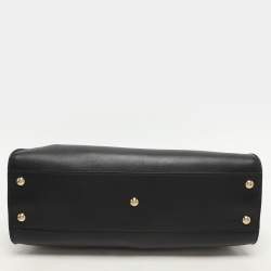 Fendi Black Leather Medium Peekaboo Top Handle Bag